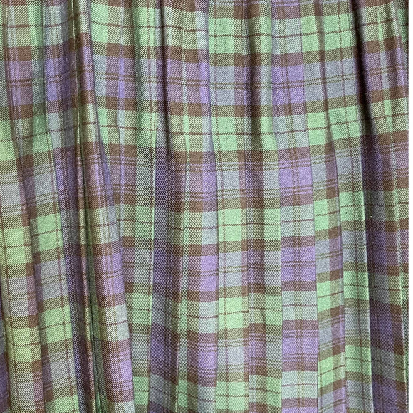Academia Highland Home Industries Pleated Tartan Green Blue Vintage Skirt - Picture 6 of 6